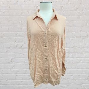 Missguided peach oversized shirt size 10